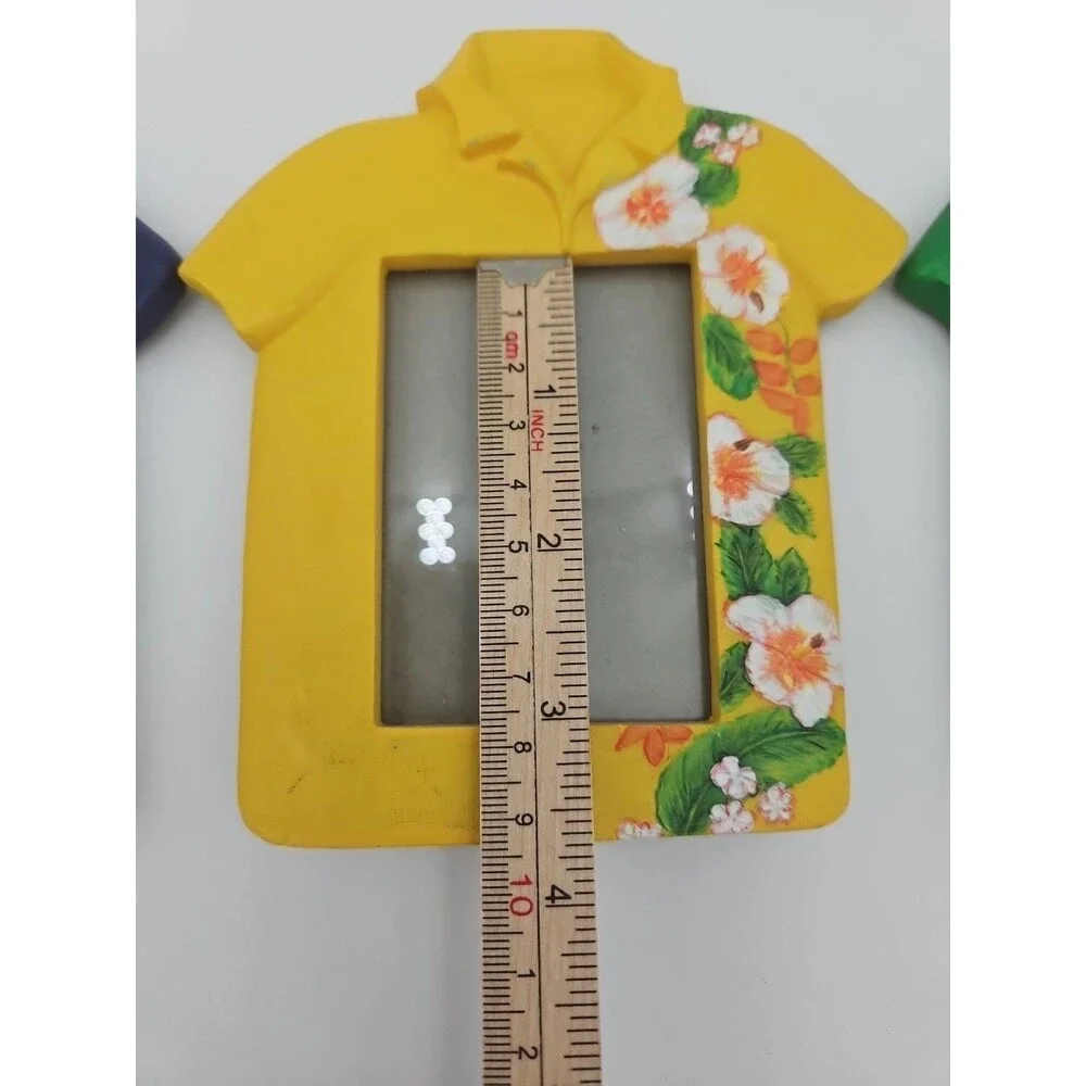 Picture Frame Shirt With Flower Frame Blue Green Yellow 2.5